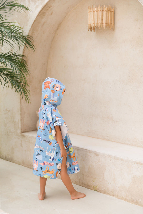 Poncho toalla de microfibra Perritos