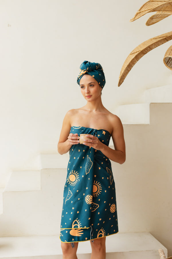 COMBO Toalla playera Mística + Turbante